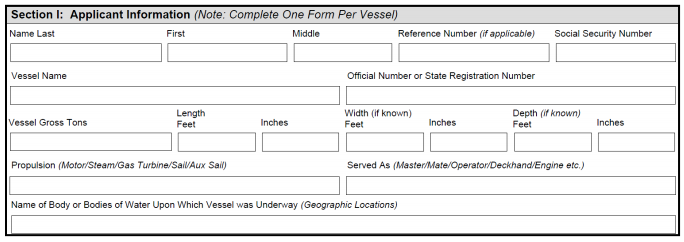 How To Fill Out CG 719S Small Vessel Sea Service Form